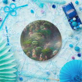 Grüner Fantasy-Wald Pappteller (Party)