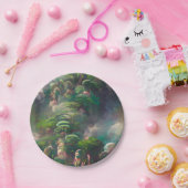 Grüner Fantasy-Wald Pappteller (Party)