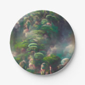 Grüner Fantasy-Wald Pappteller (Vorderseite)
