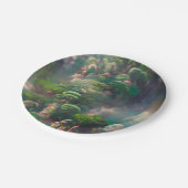 Grüner Fantasy-Wald Pappteller (Schrägansicht)