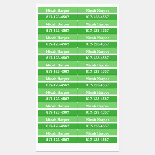 Grüner Farbblock-Adhesiv-Label-Medium-Rechteck Etiketten (Blatt)
