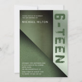 Grüner Farbblockjunge 16 . Geburtstag Einladung (Vorderseite)