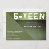 Grüner Farbblockjunge 16 . Geburtstag Einladung (Vorderseite)