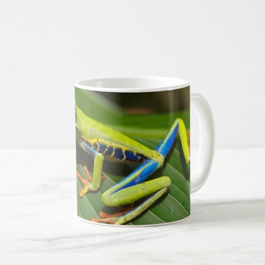 Grüner, farbiger Dschungelbaumfrosch Kaffeetasse (VorderseiteRechts)