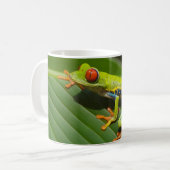 Grüner, farbiger Dschungelbaumfrosch Kaffeetasse (Vorderseite Links)