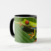 Grüner, farbiger Dschungelbaumfrosch Tasse (Vorderseite Links)
