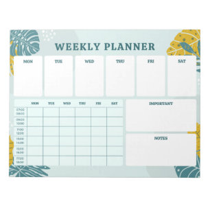 Grüner farbiger Weekly-Planer-Abriss Notizblock