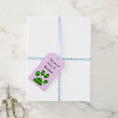 Grüner Farbverlauf-Pfotenabdruck Geschenkanhänger (Mit Garn)