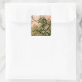 Grüner Farn-Drache Quadratischer Aufkleber (Tasche)