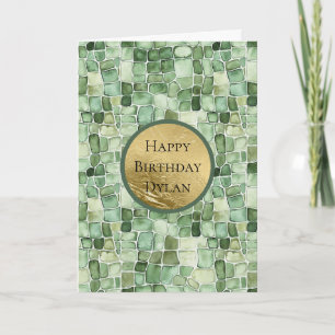 Grüner Faux-Alligator-Tier-Geburtstag Karte