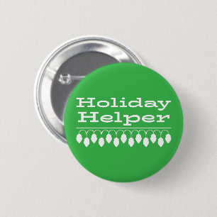 Grüner Feiertags-Helfer Freuden-Abzeichen-Button Button