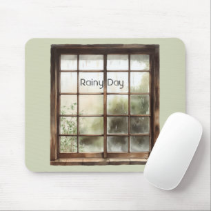 Grüner Fenster Regentag Mousepad