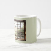 Grüner Fenster Regnerischer Tag Kaffeetasse (VorderseiteRechts)
