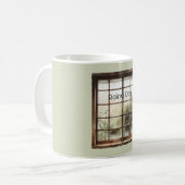 Grüner Fenster Regnerischer Tag Kaffeetasse (Vorderseite Links)