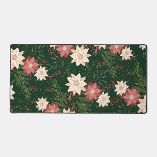 grüner festlicher botanischer Weihnachtsurlaub Schreibtischunterlage (Vorderseite)