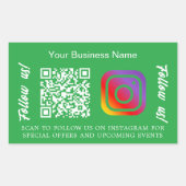 Grüner Firmenname qr Code Instagram Rechteckiger Aufkleber (Vorderseite)