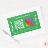Grüner Firmenname qr Code Instagram Rechteckiger Aufkleber (Umschlag)