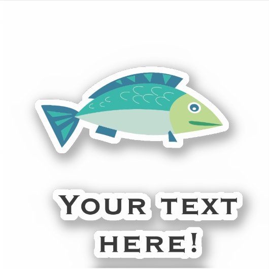 Grüner Fisch Aufkleber (Vorderseite)