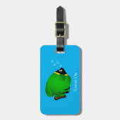 Grüner Fisch mit individuellem Text Gepäckanhänger (Vorderseite vertikal)