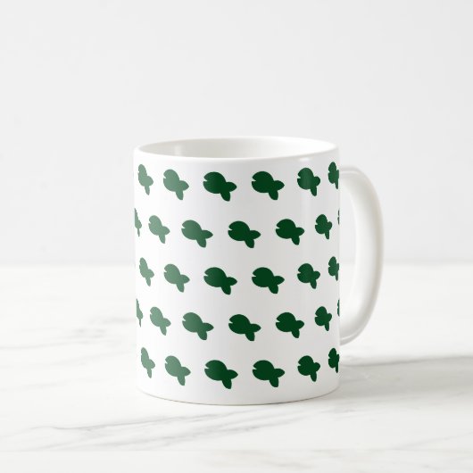 Grüner Fischiger Fischiger Weiß Kaffeetasse (VorderseiteRechts)