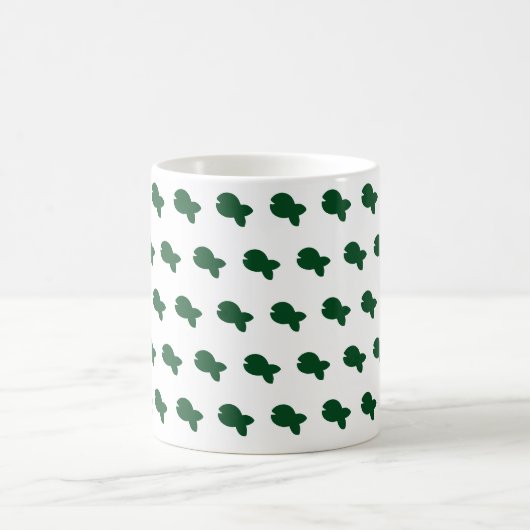 Grüner Fischiger Fischiger Weiß Kaffeetasse (Mittel)