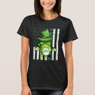Grüner Fischkarpfen USA-Flagge St. Patrick's Day G T-Shirt