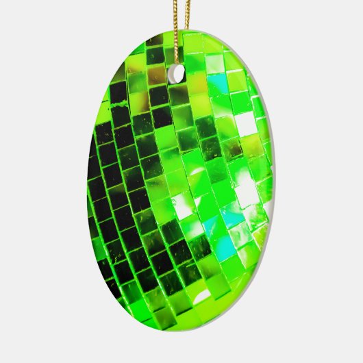 Grüner flippiger Disco-Ball Keramik Ornament (Links)