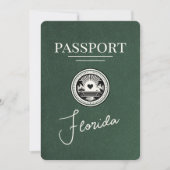 Grüner Florida Reisepass Save The Date (Vorderseite)