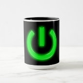 Grüner Flourescent Power-Neonknopf Tasse (Zentrum)