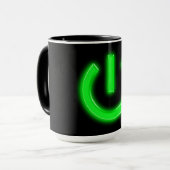 Grüner Flourescent Power-Neonknopf Tasse (Vorderseite Links)