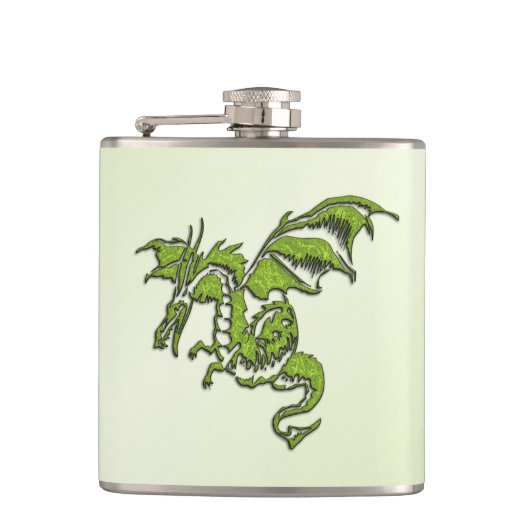 Grüner Flugdrache Flachmann (Vorderseite)