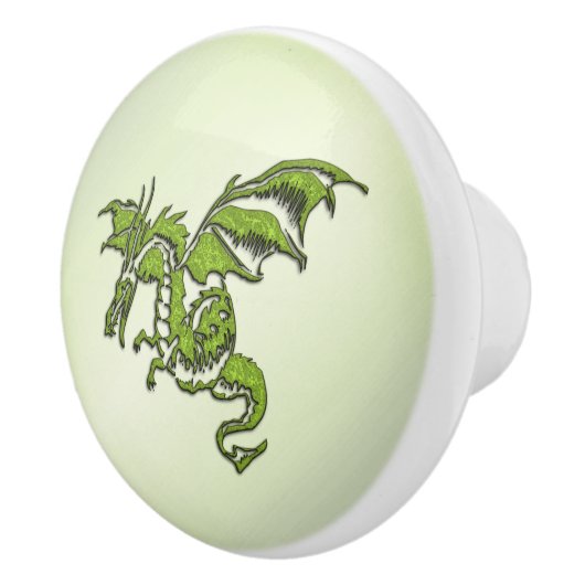 Grüner Flugdrache Keramikknauf (Rechts)