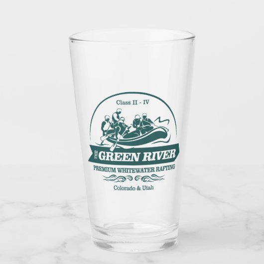 Grüner Fluss (Rafting2) Glas (Vorderseite)