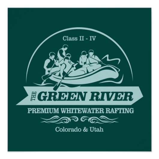 Grüner Fluss (Rafting2) Poster (Vorderseite)