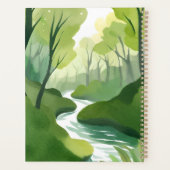 Grüner Fluss | Wald-Aquarellbild Planer (Rückseite)