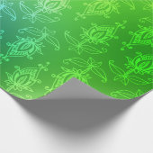 Grüner Foil Arabian Bollywood Geschenkpapier (Ecke)