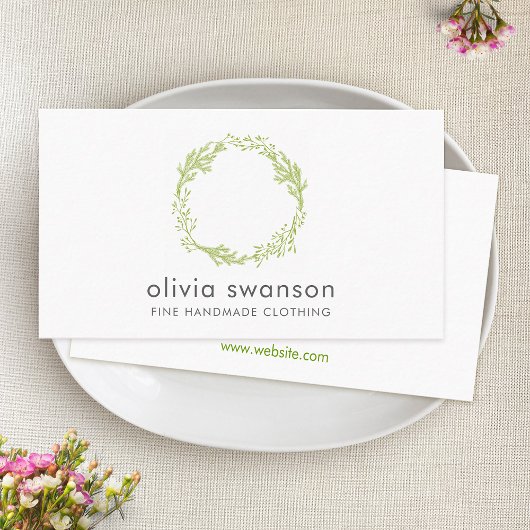 Grüner Folienkranz Visitenkarte