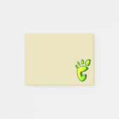 Grüner Footprint Post-it Klebezettel (Vorderseite)