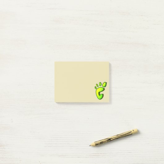 Grüner Footprint Post-it Klebezettel (Auf Schreibtisch)