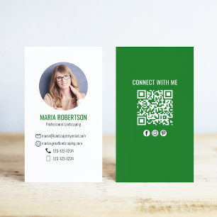 Grüner Foto-QR-Code: Verbinde dich mit mir Visitenkarte
