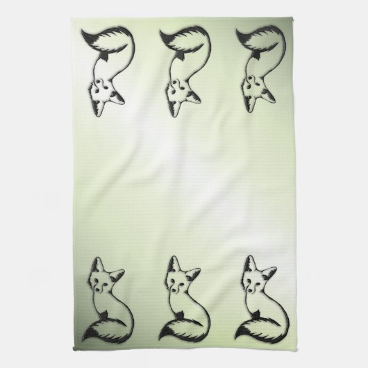 Grüner Fox Geschirrtuch (Vertikal)