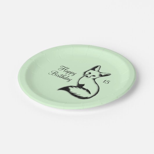 Grüner Fox Pappteller (Schrägansicht)