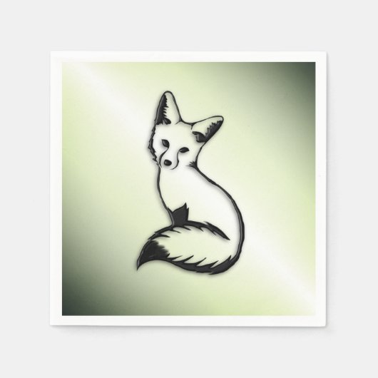 Grüner Fox Serviette (Vorderseite)