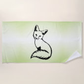 Grüner Fox   Strandtuch (Vorderseite)