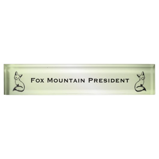 Grüner Fox-Text, auf den abgestimmt Namensplakette (Vorderseite)