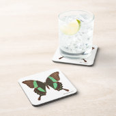 Grüner Frack-Schmetterling Getränkeuntersetzer (Rechte Seite)