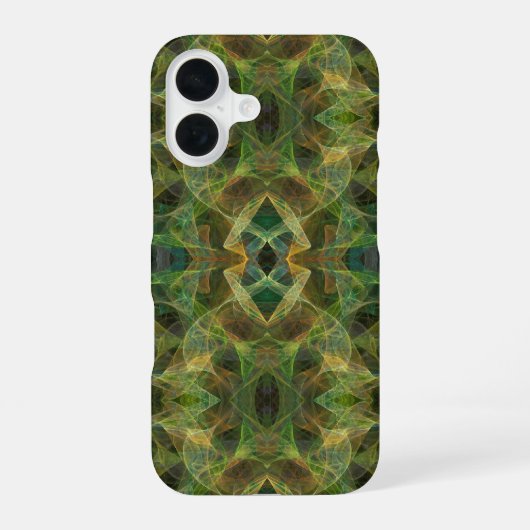 Grüner Fraktal Case iPhone 16 Hülle (Rückseite)