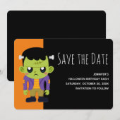 Grüner Frankenstein-Monster-Halloween Save The Date (Vorne/Hinten)