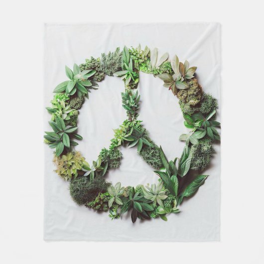 Grüner Frieden Fleecedecke (Vorderseite)