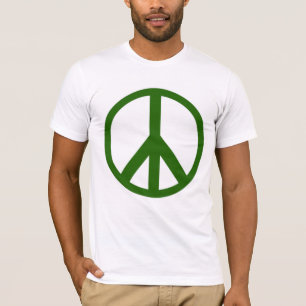 Grüner Friedenszeichen-T - Shirt